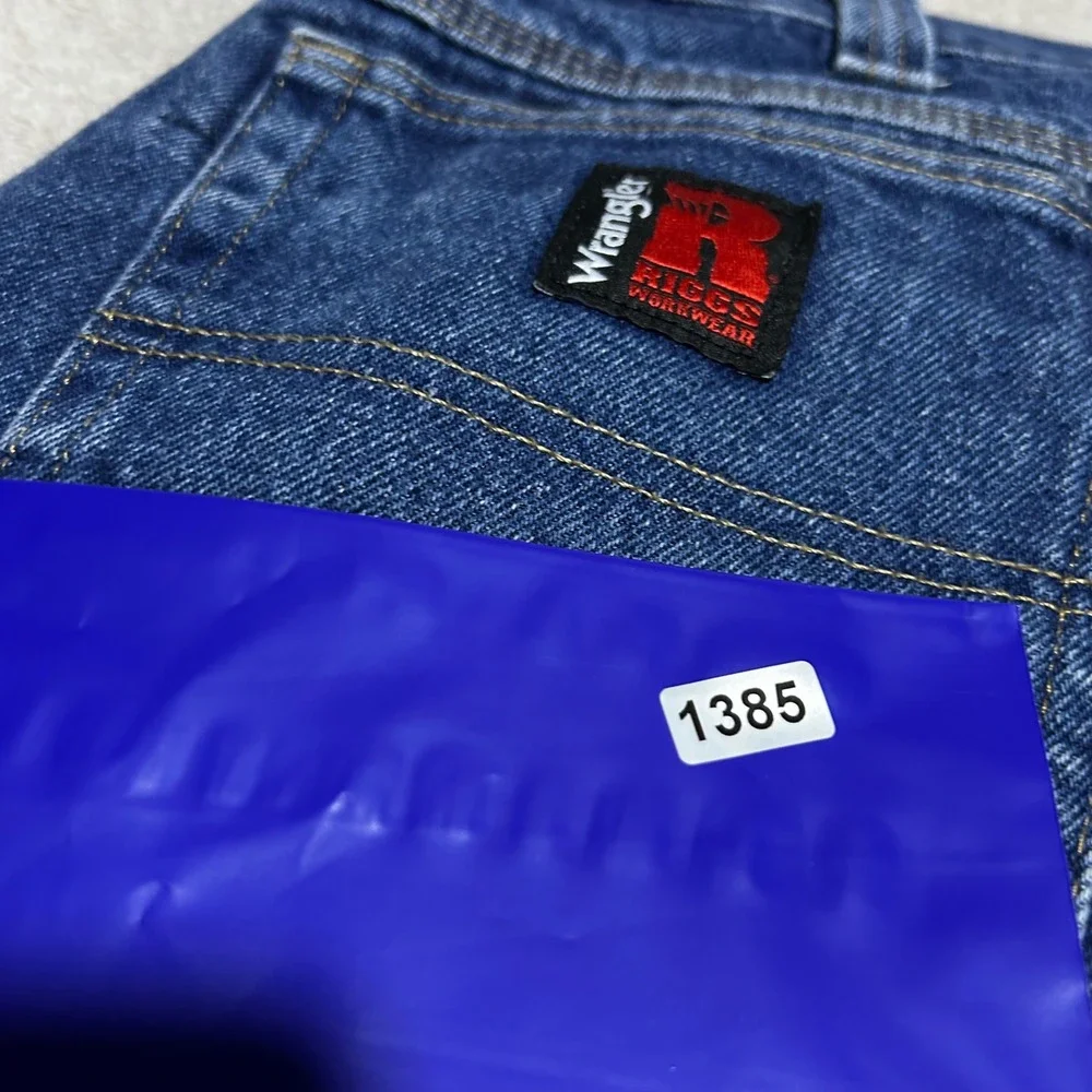 Wrangler Riggs Workwear Jeans Mens 40 30 Blue Carpenter Denim 3W050AI